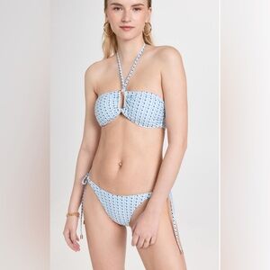 MINKPINK NWT Zephyr Bandeau Halter Side Tie Checkered Bikini Set XS $150 Revolve